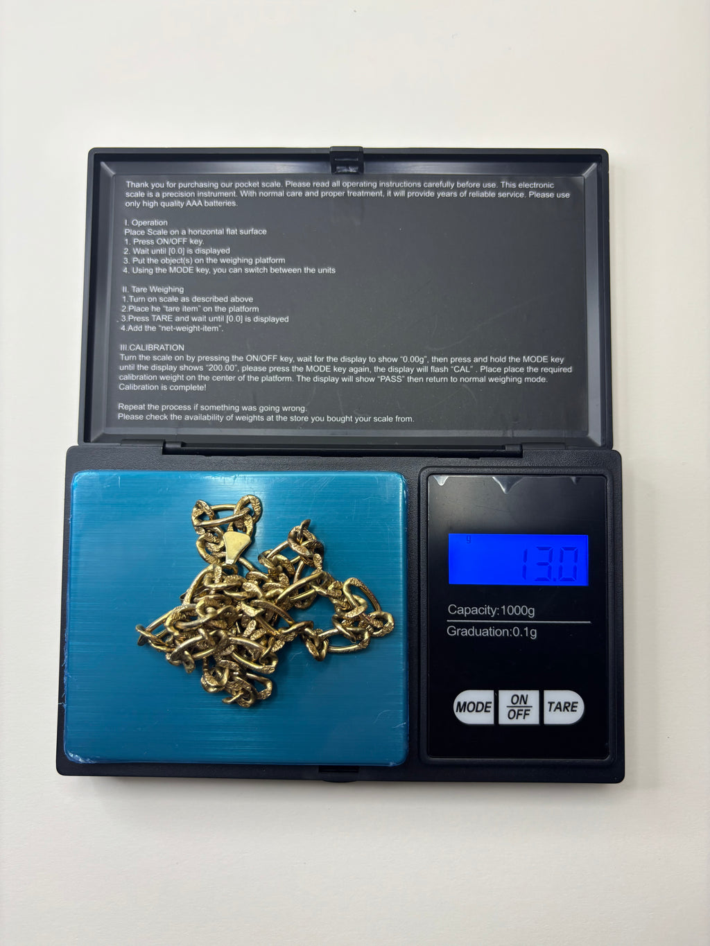 9ct Yellow Gold Figaro Chain 13g 18” Hallmarked Good Condition