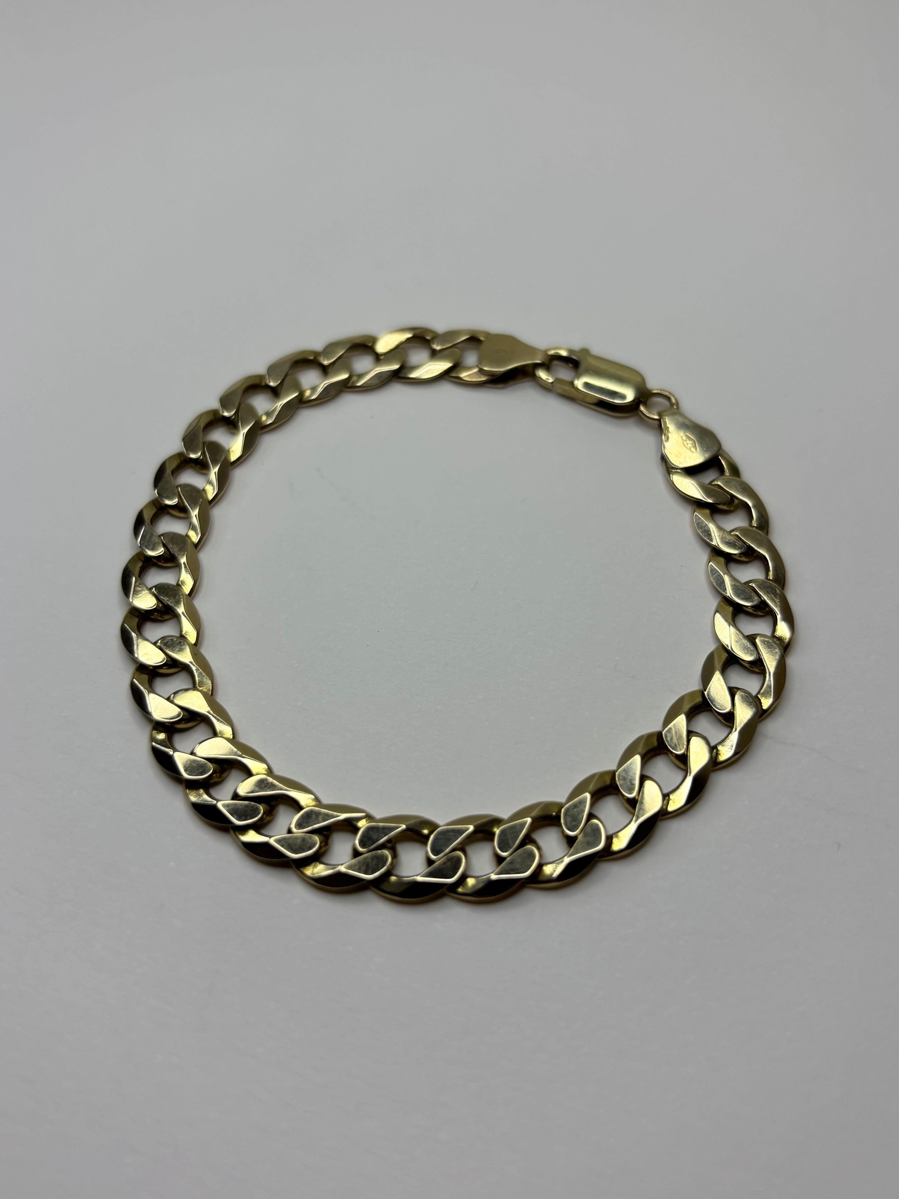 9ct Gold Curb Bracelet 12.8g 7.5” Great Condition Fully Hallmarked