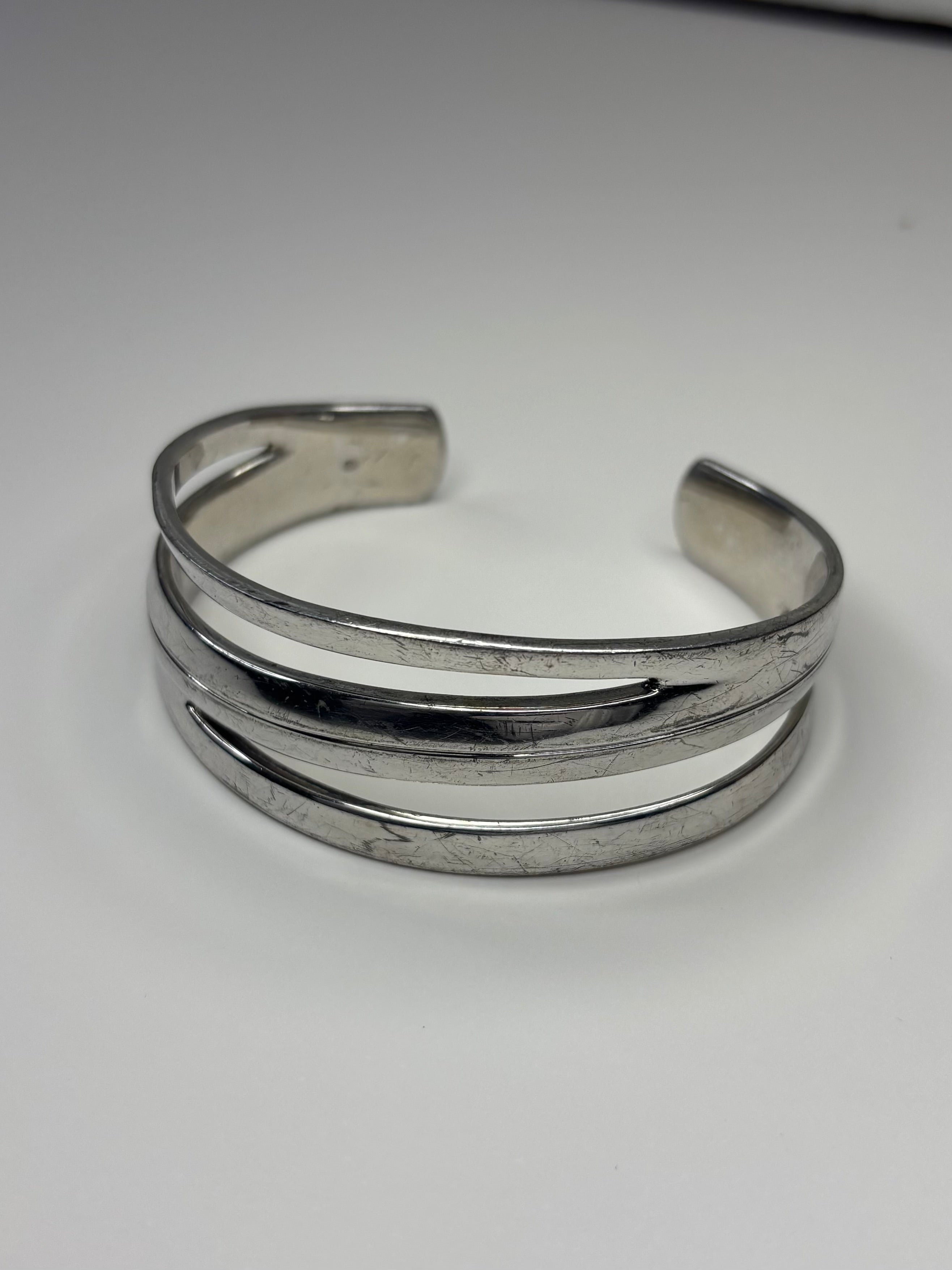 Emporio Armani 925 Sterling Silver Modernist Bangle 51.7g