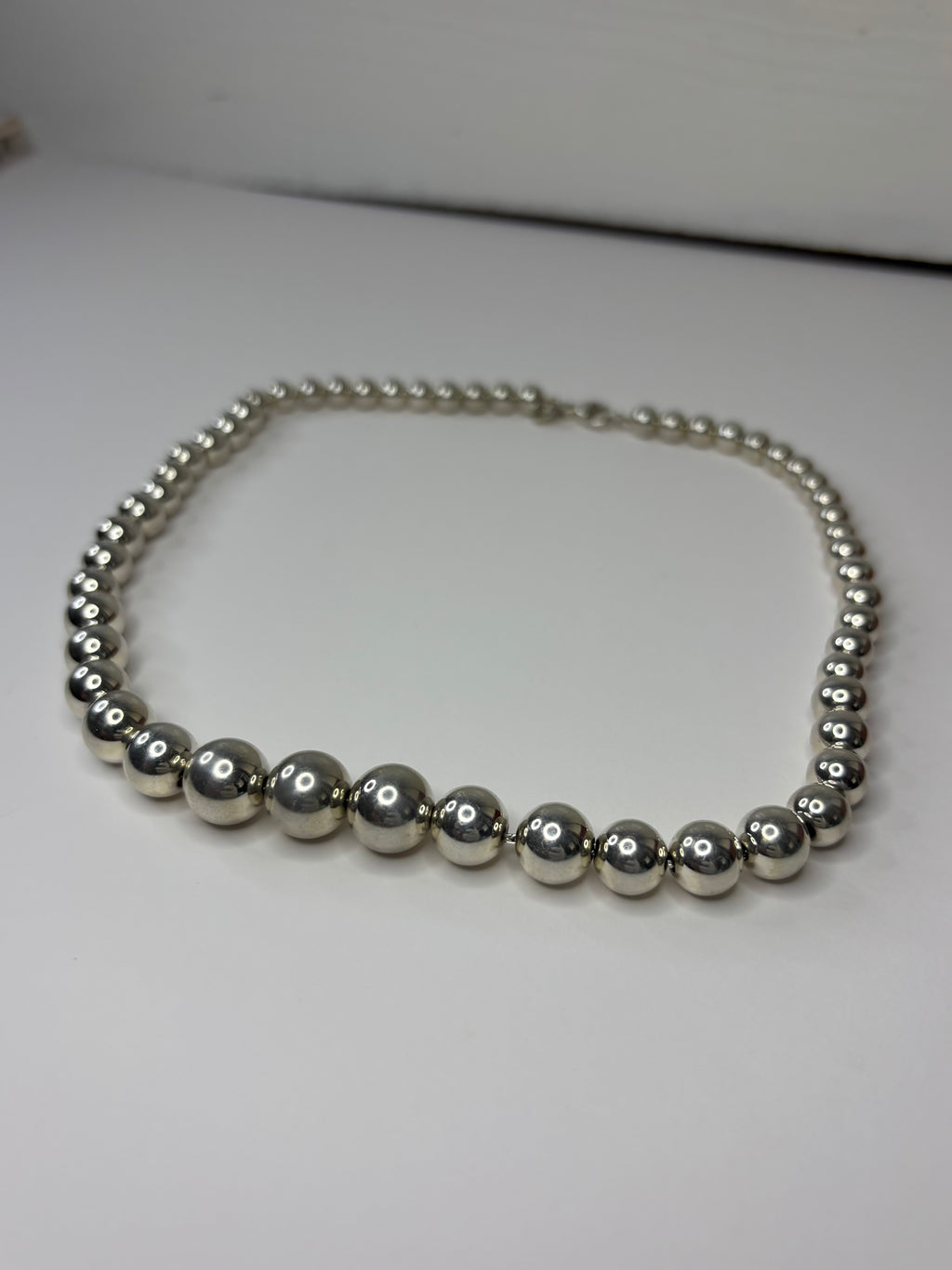 Tiffany & Co. 925 Sterling Silver Bead Ball Necklace 16” 29.1g