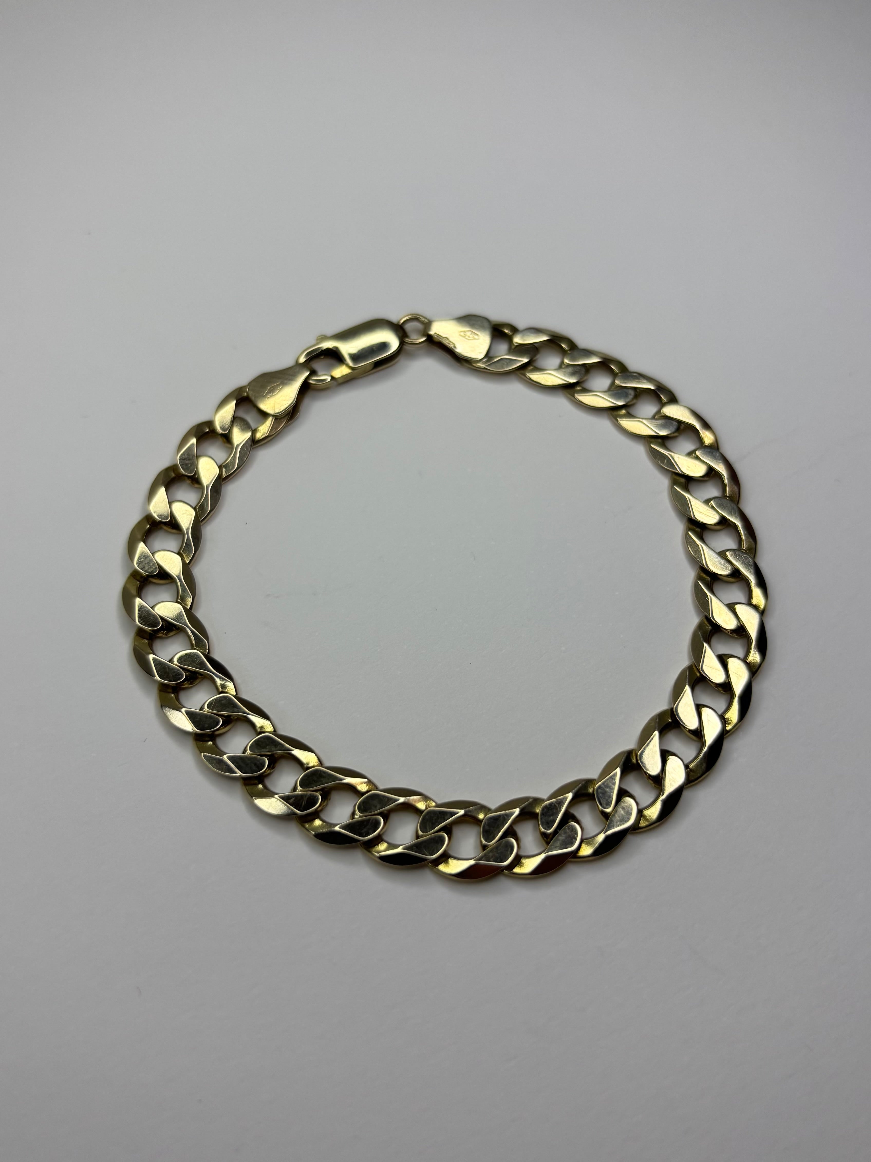 9ct Gold Curb Bracelet 12.8g 7.5” Great Condition Fully Hallmarked