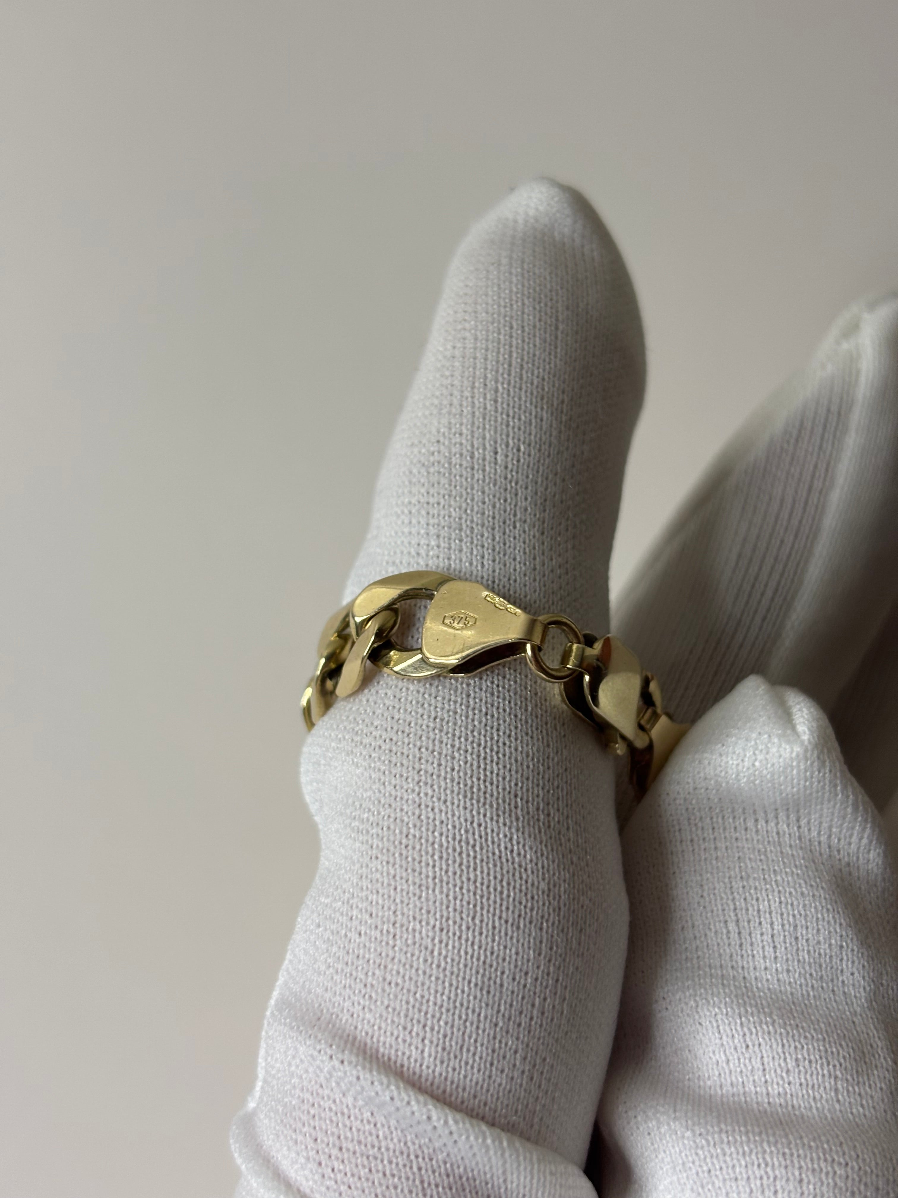 9ct Gold Curb Bracelet 12.8g 7.5” Great Condition Fully Hallmarked