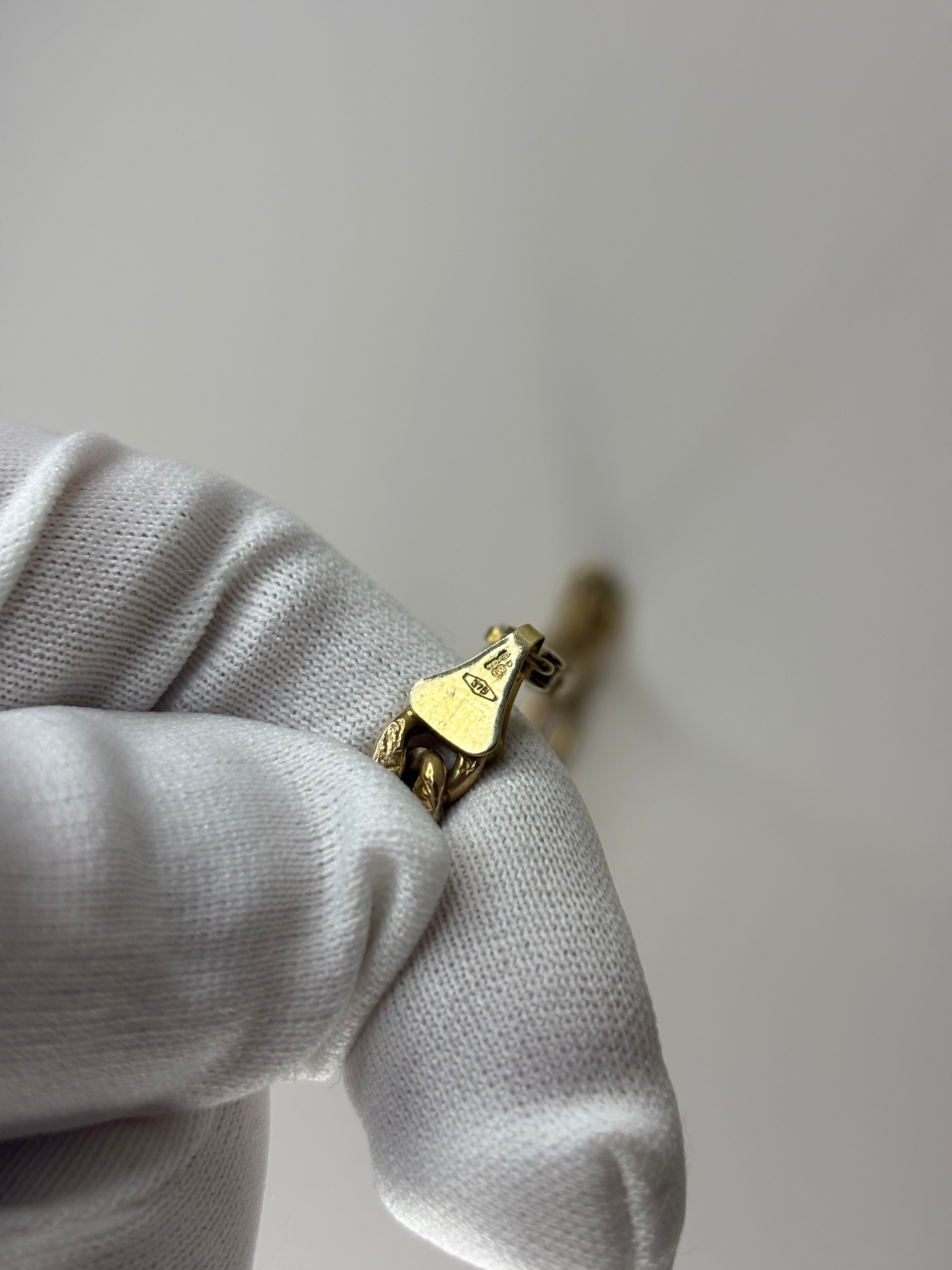 9ct Yellow Gold Figaro Chain 13g 18” Hallmarked Good Condition