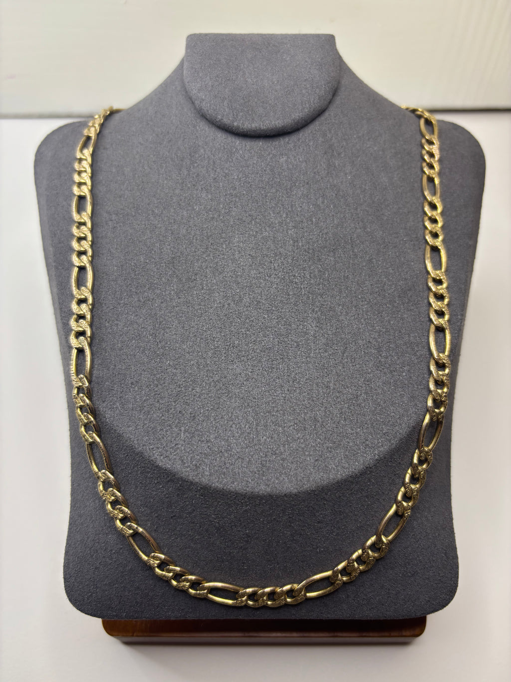 9ct Yellow Gold Figaro Chain 13g 18” Hallmarked Good Condition