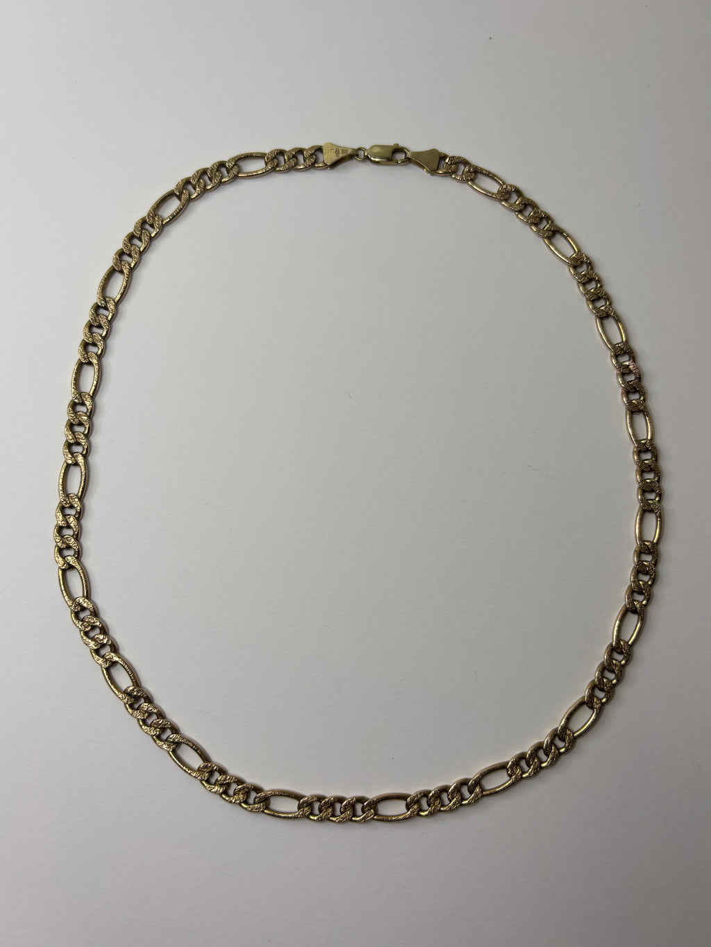 9ct Yellow Gold Figaro Chain 13g 18” Hallmarked Good Condition