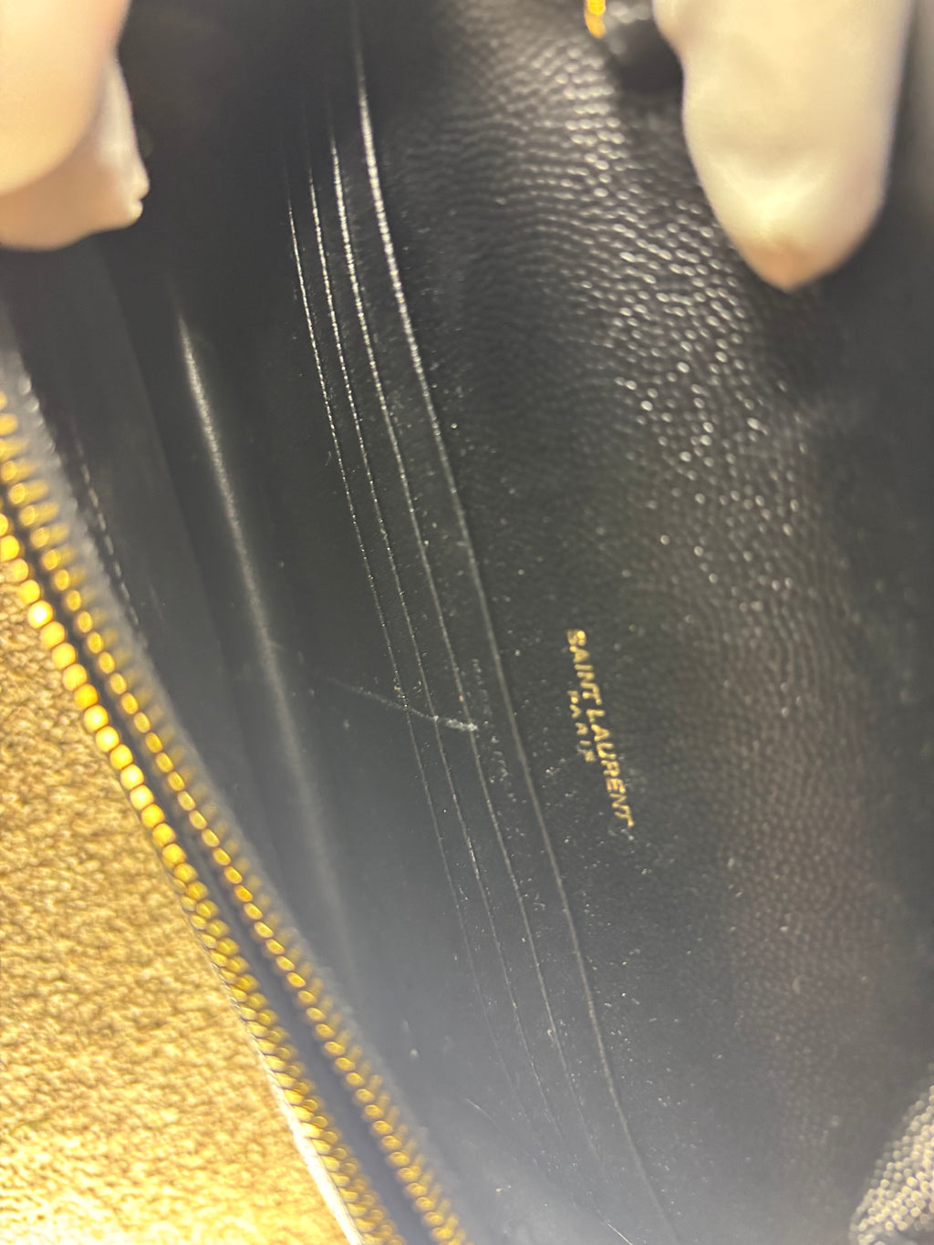 YSL Yves Saint Laurent Cassandre Envelope Chain Wallet Excellent Condition