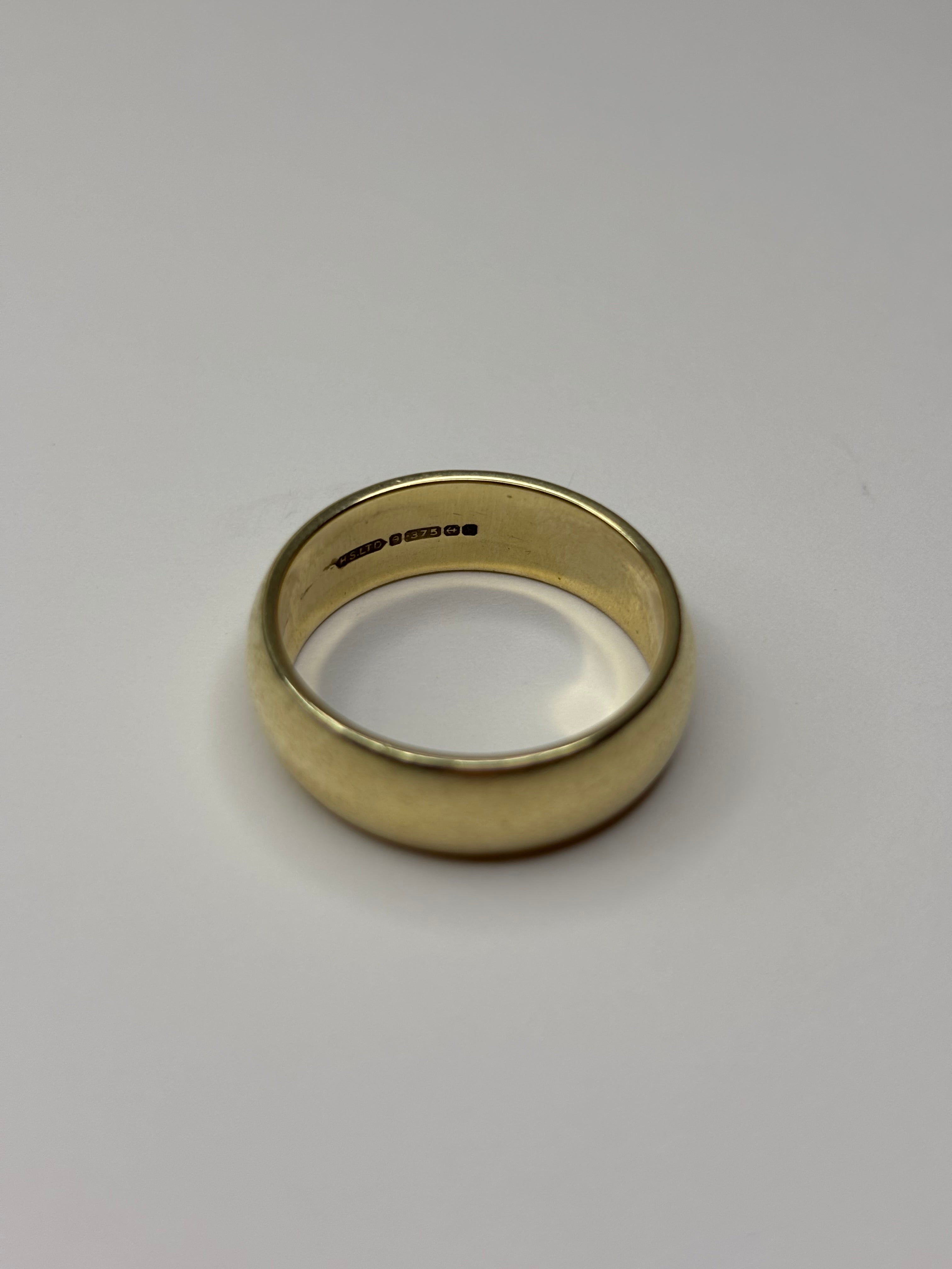 9ct Solid Gold Band Ring Size T 8g Great Condition Fully Hallmarked