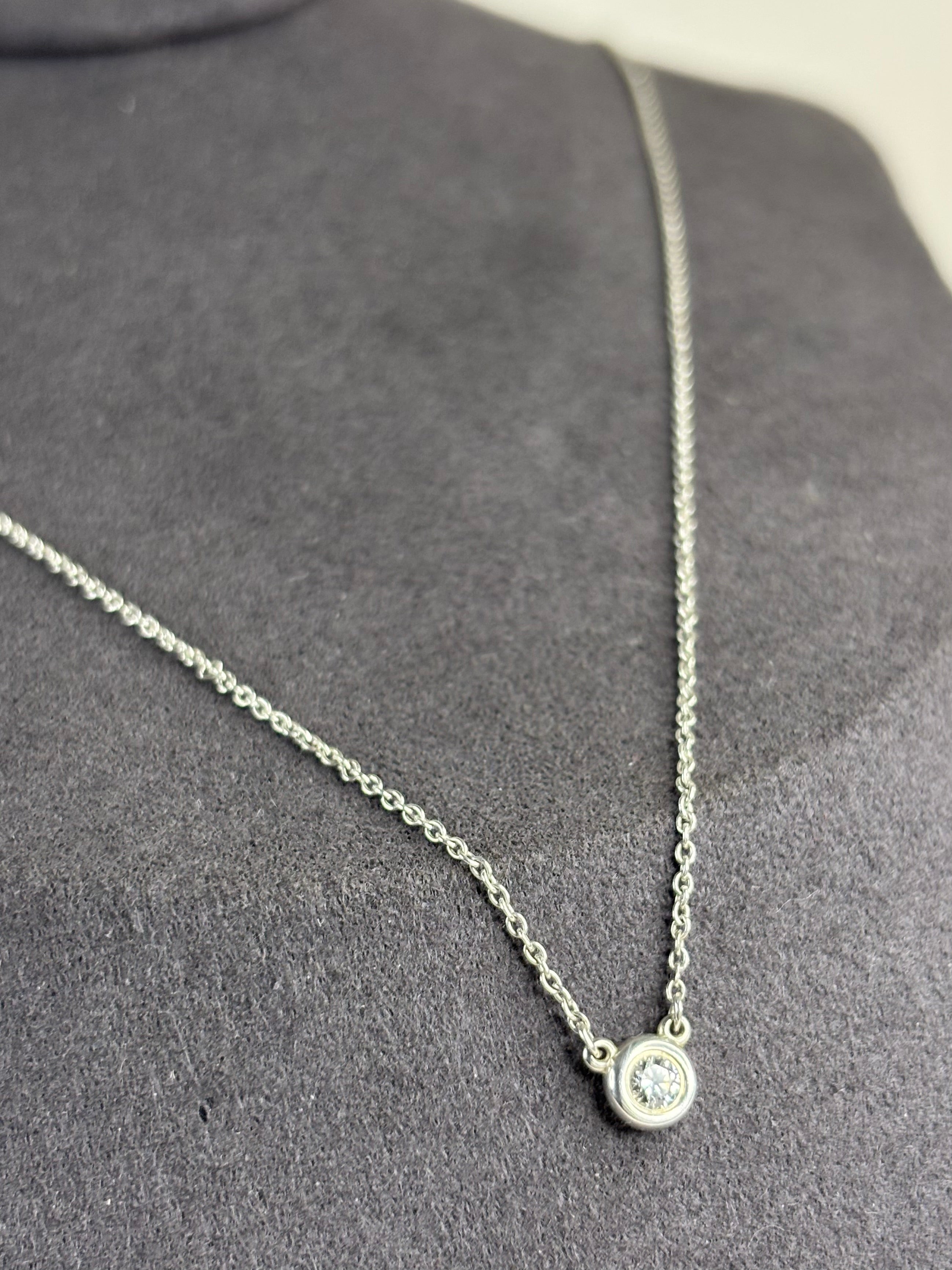 Tiffany & Co. Elsa Peretti 0.07ct Diamonds By The Yard 925 Sterling Silver Necklace 1.7g