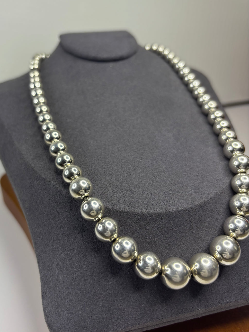 Tiffany & Co. 925 Sterling Silver Bead Ball Necklace 16” 29.1g