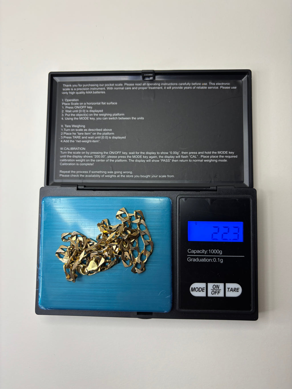 9ct Yellow Gold Curb Chain Great Condition 22.3g 19”