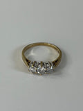 9ct Gold 0.50ct Diamond Three Stone Ring Size K 1.9g Great Condition