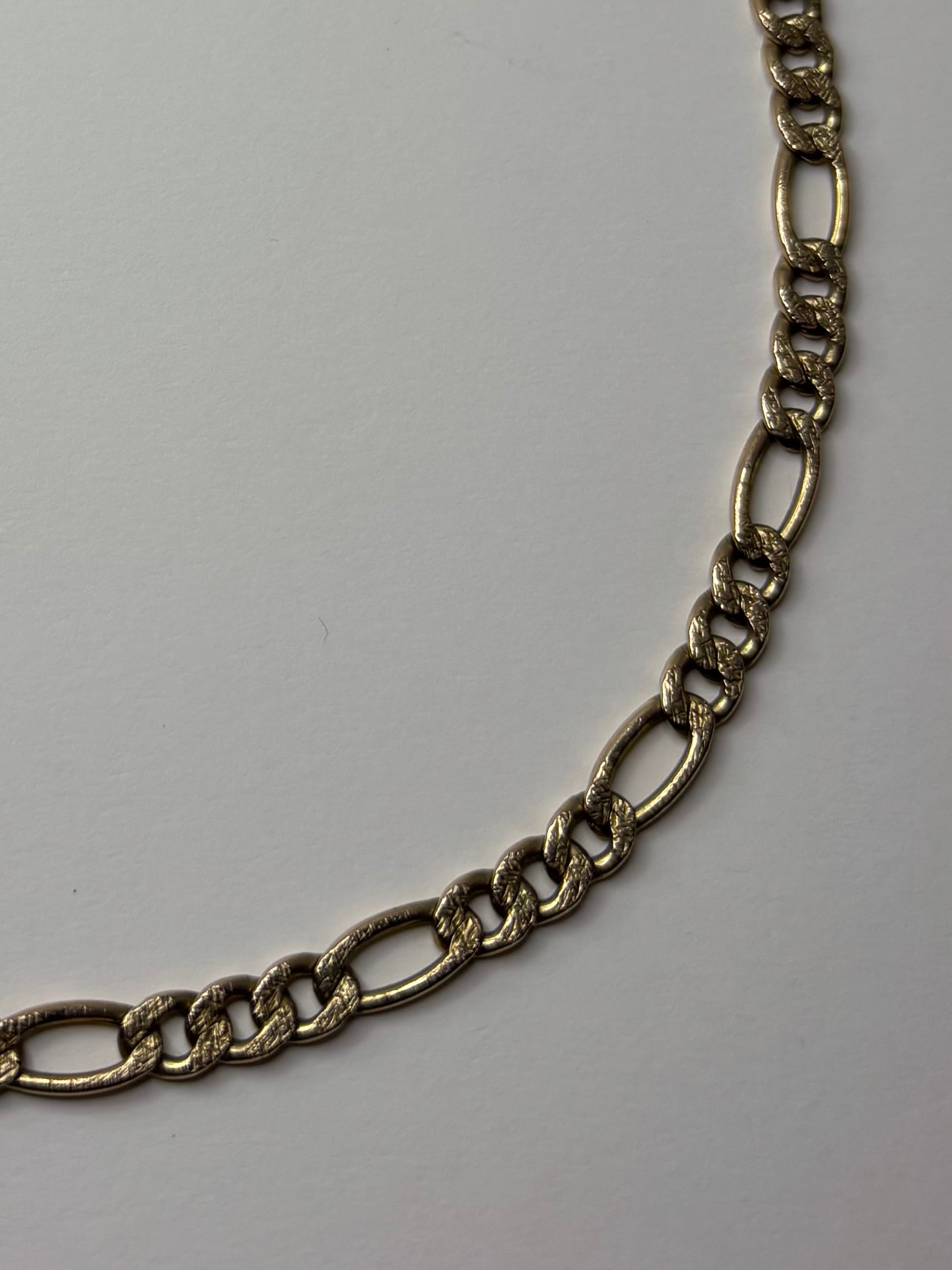 9ct Yellow Gold Figaro Chain 13g 18” Hallmarked Good Condition