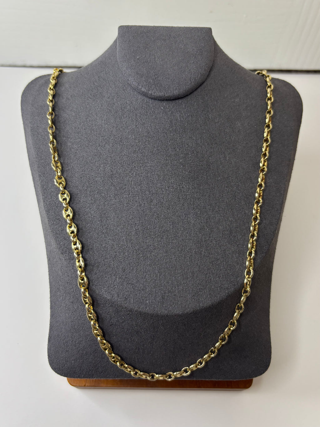9ct Gold Fancy Link Necklace Chain 23” 25.1g Great Condition