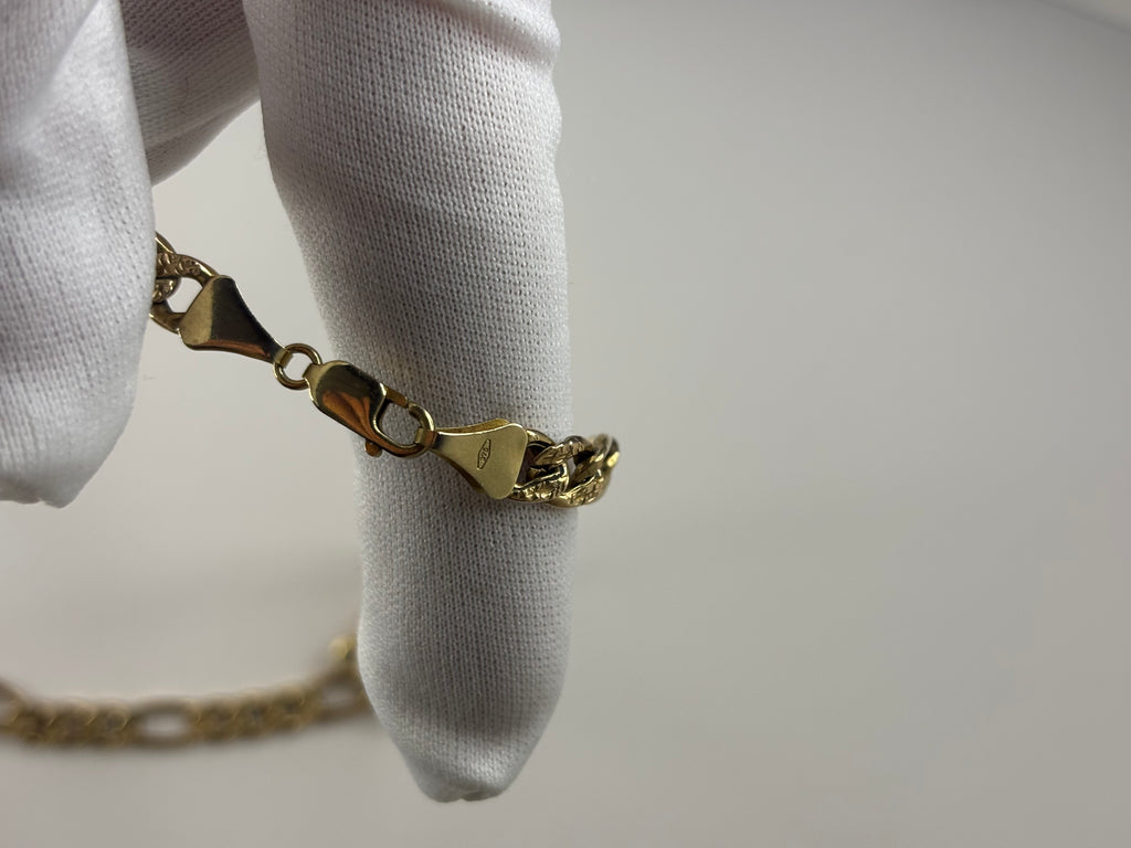 9ct Yellow Gold Figaro Chain 13g 18” Hallmarked Good Condition