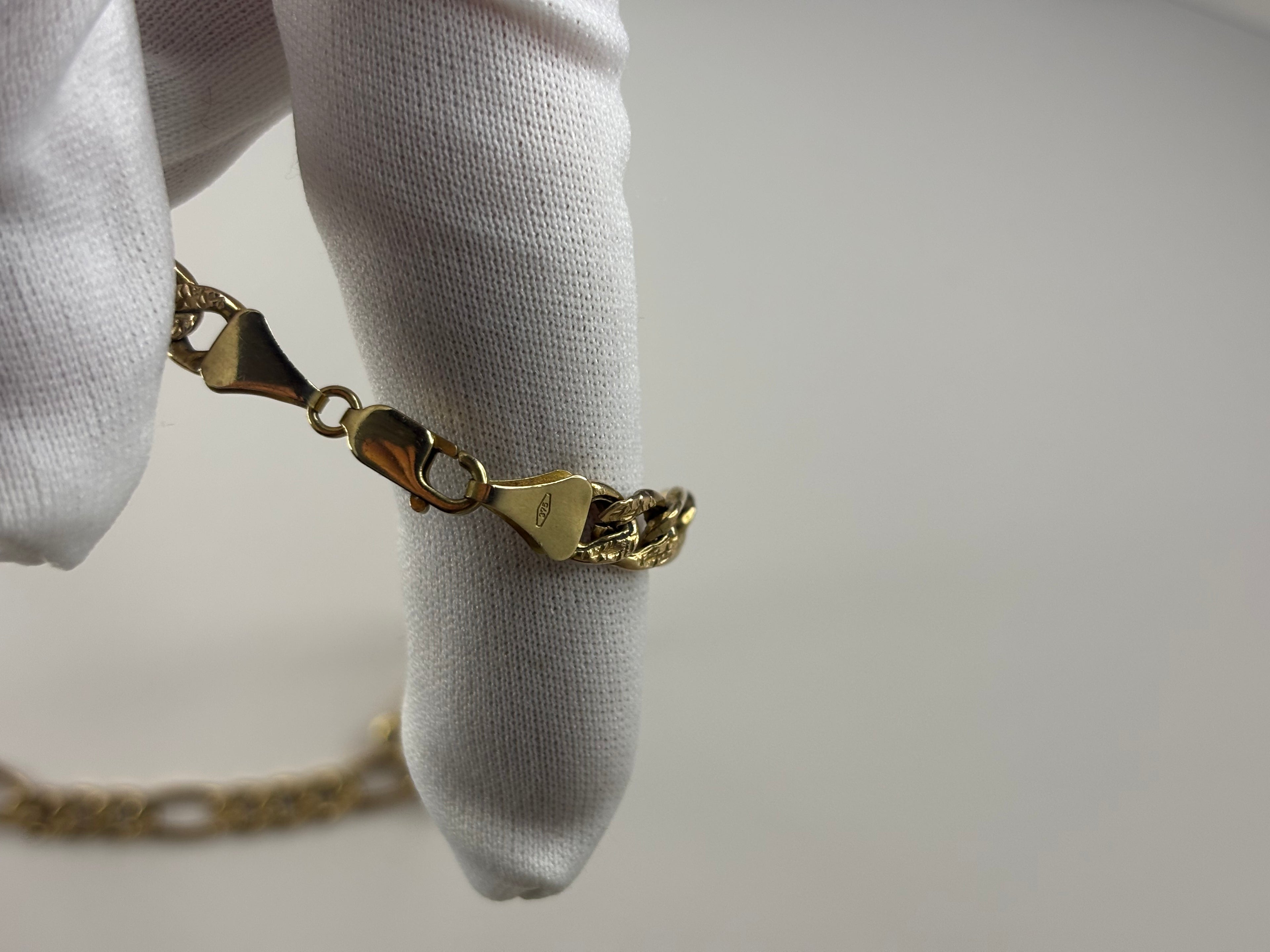 9ct Yellow Gold Figaro Chain 13g 18” Hallmarked Good Condition