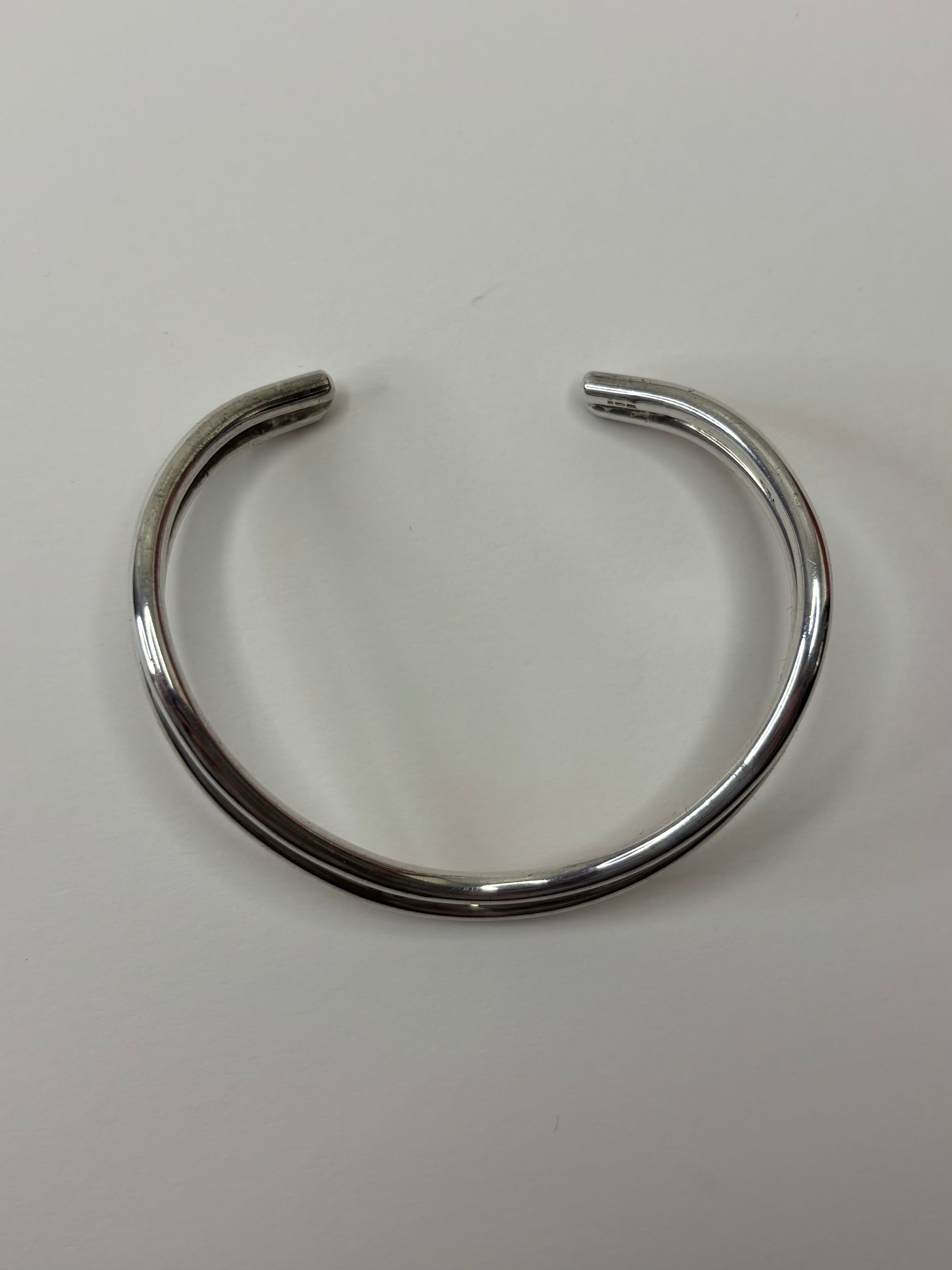 925 Sterling Silver Modernist Wave Cuff Bangle Bracelet 23.2g