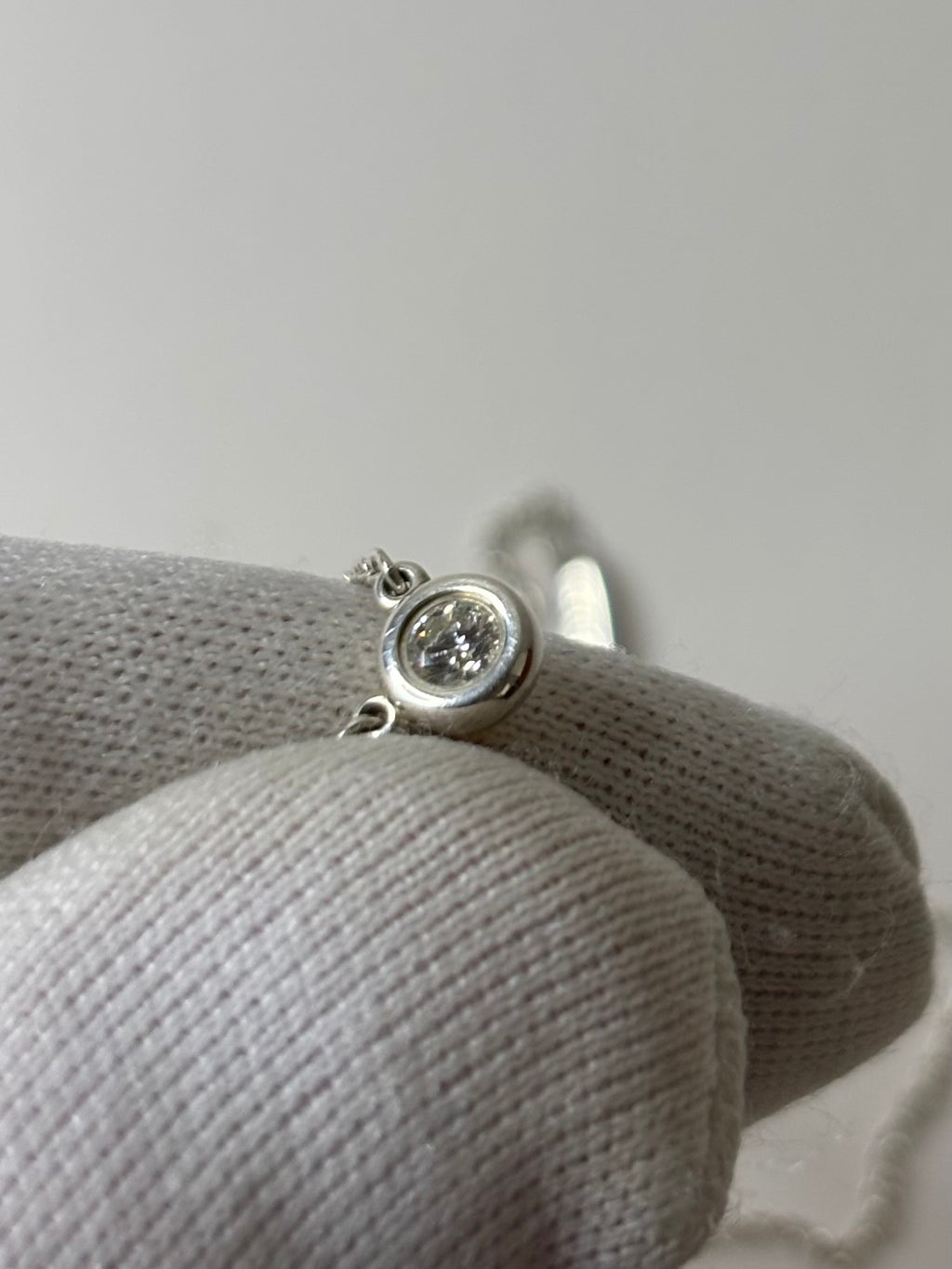 Tiffany & Co. Elsa Peretti 0.07ct Diamonds By The Yard 925 Sterling Silver Necklace 1.7g