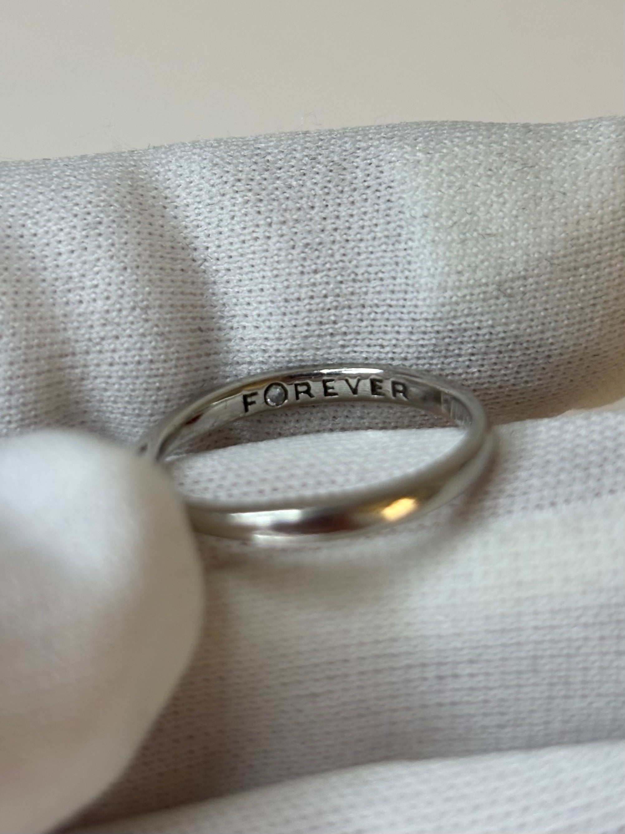 Forever Diamond 0.29ct Platinum Solitaire Ring 1.9g Size L Excellent Condition