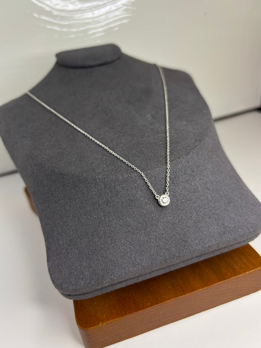 Tiffany & Co. Elsa Peretti 0.07ct Diamonds By The Yard 925 Sterling Silver Necklace 1.7g
