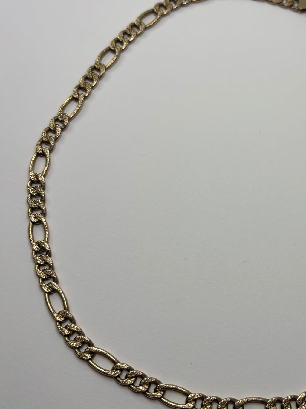 9ct Yellow Gold Figaro Chain 13g 18” Hallmarked Good Condition