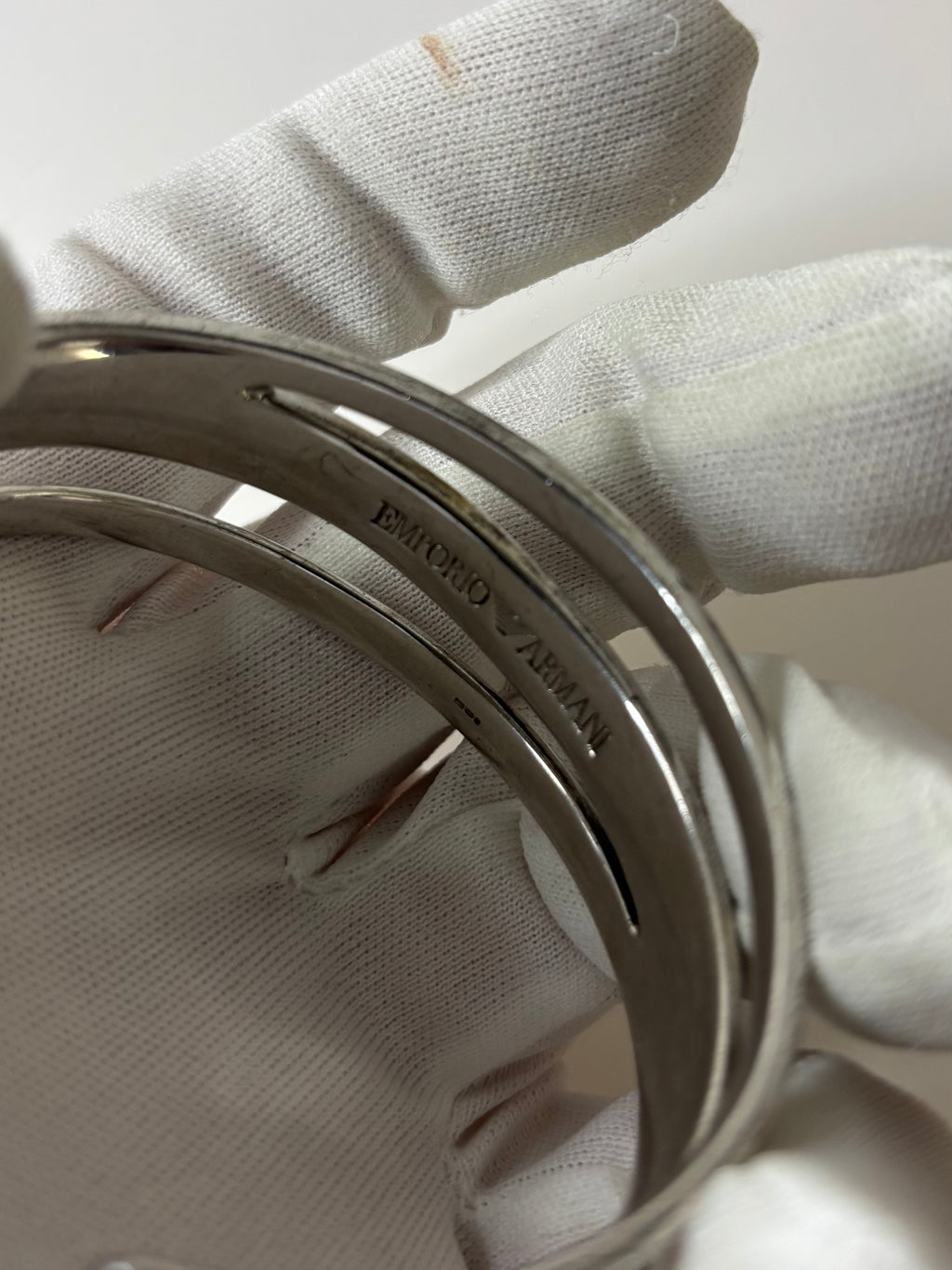 Emporio Armani 925 Sterling Silver Modernist Bangle 51.7g
