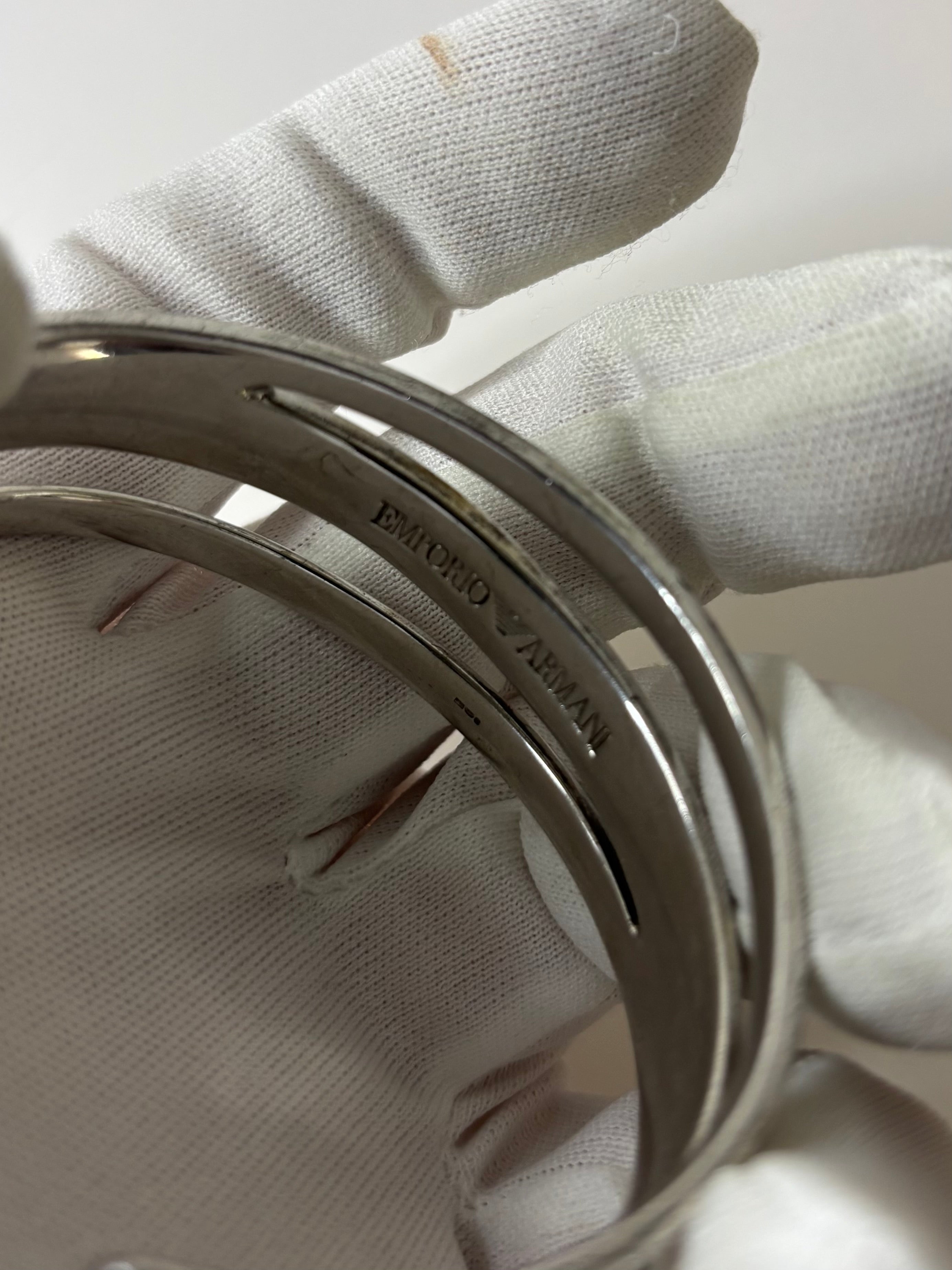 Emporio Armani 925 Sterling Silver Modernist Bangle 51.7g