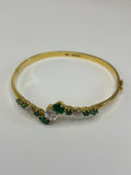 18ct Gold Emerald Bangle Bracelet 17g Good Condition