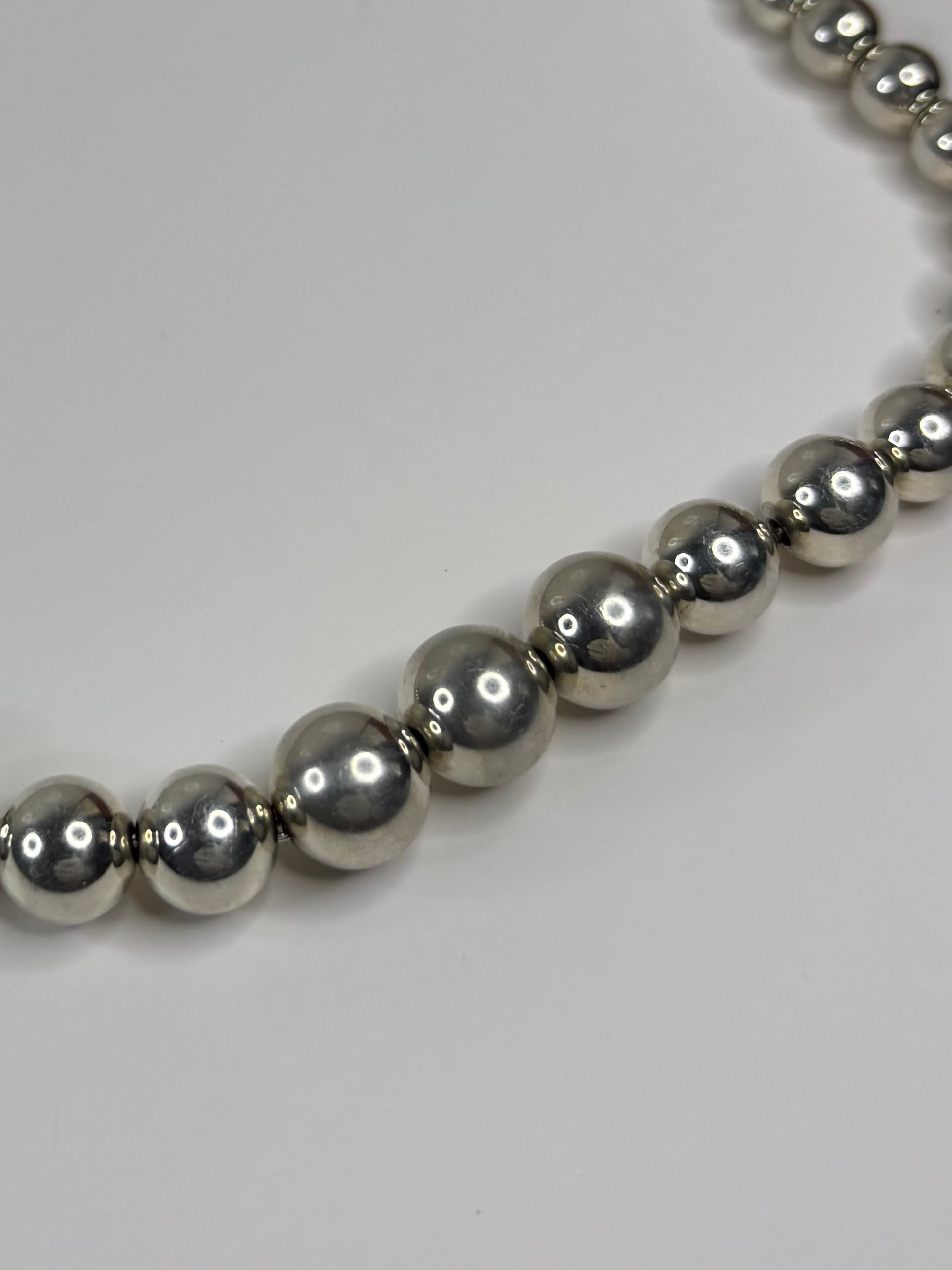 Tiffany & Co. 925 Sterling Silver Bead Ball Necklace 16” 29.1g