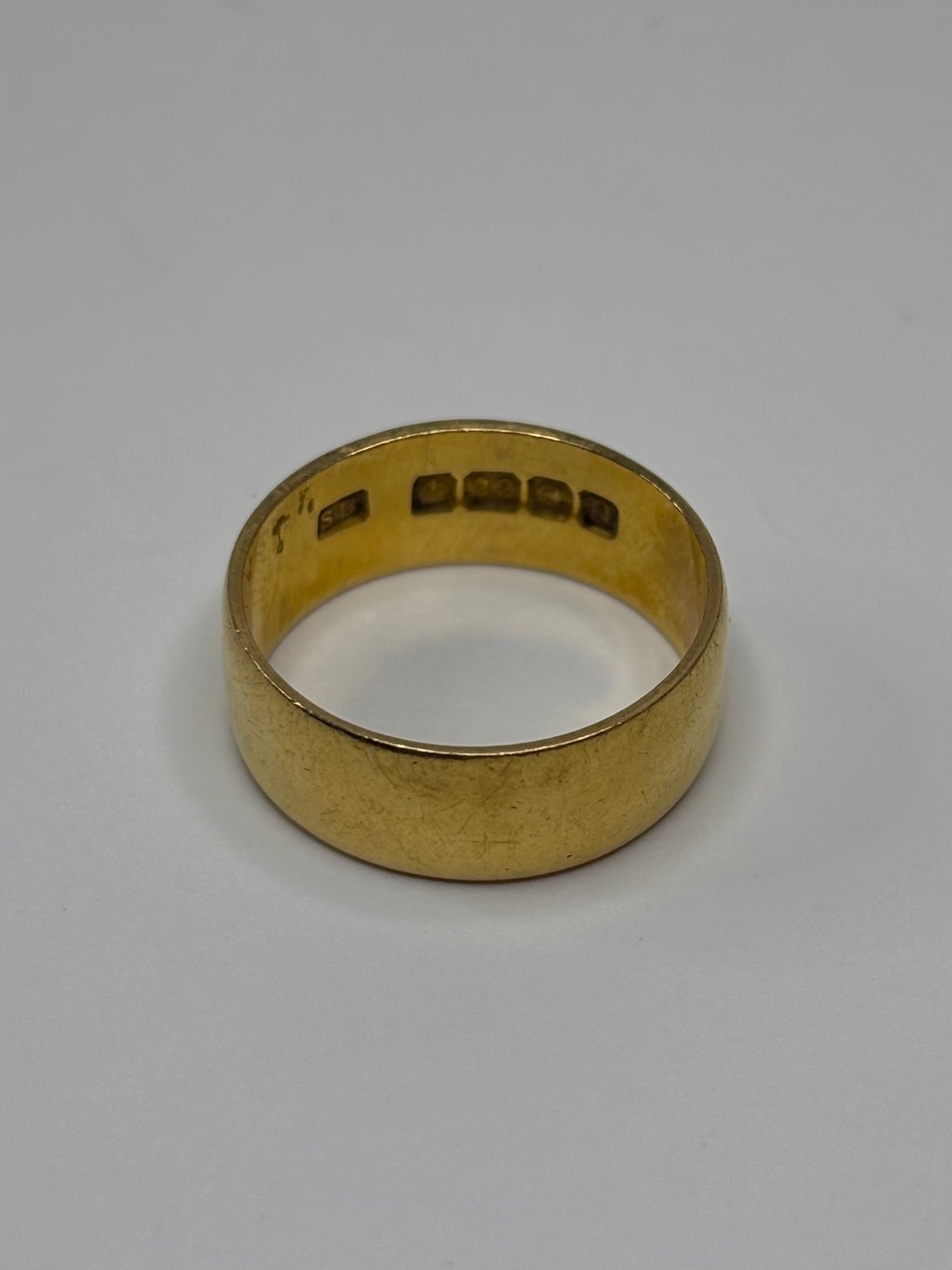 22ct Gold Wedding Band Ring 6.2g Size N 1/2 Excellent Condition