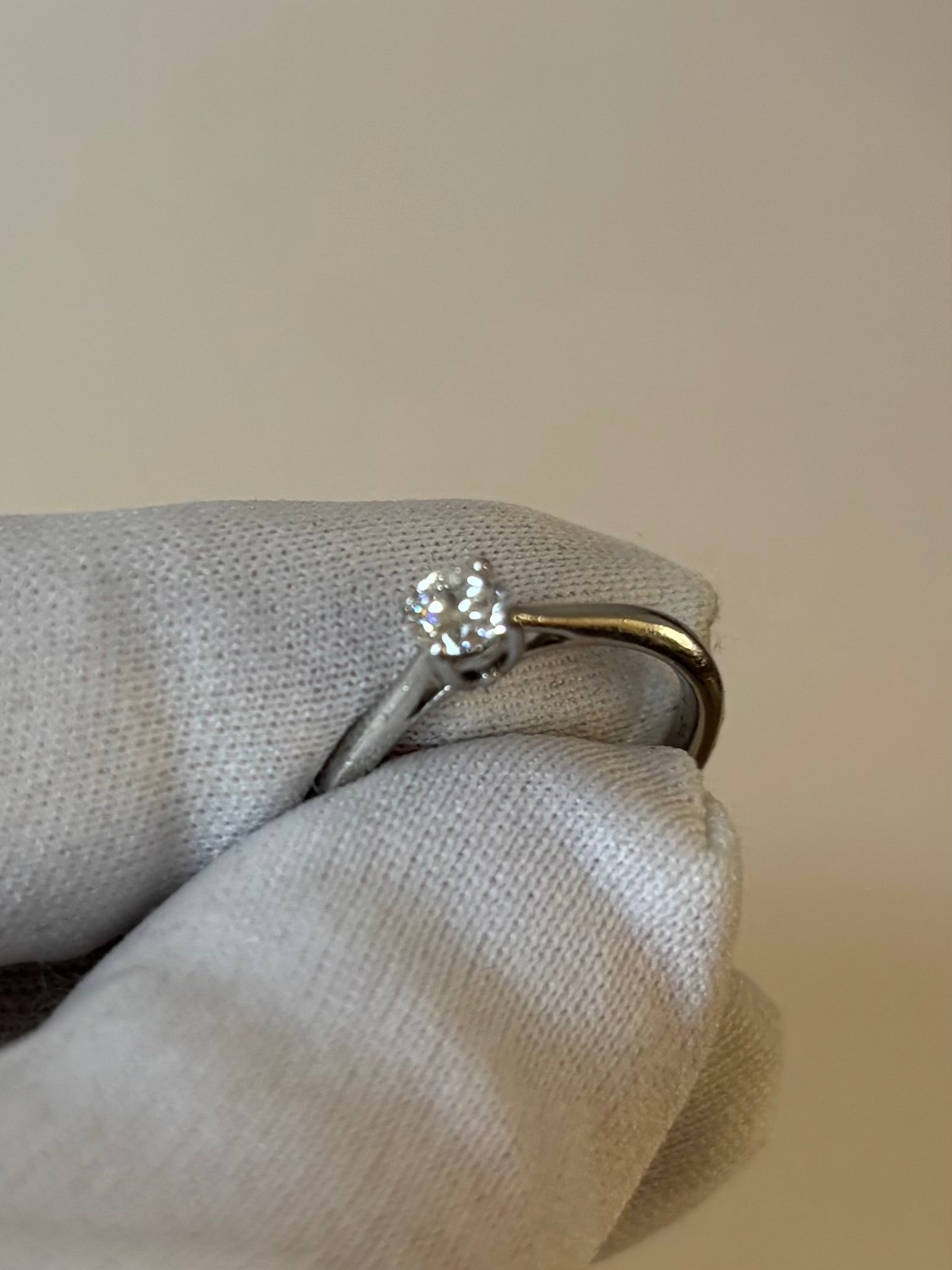 Forever Diamond 0.29ct Platinum Solitaire Ring 1.9g Size L Excellent Condition
