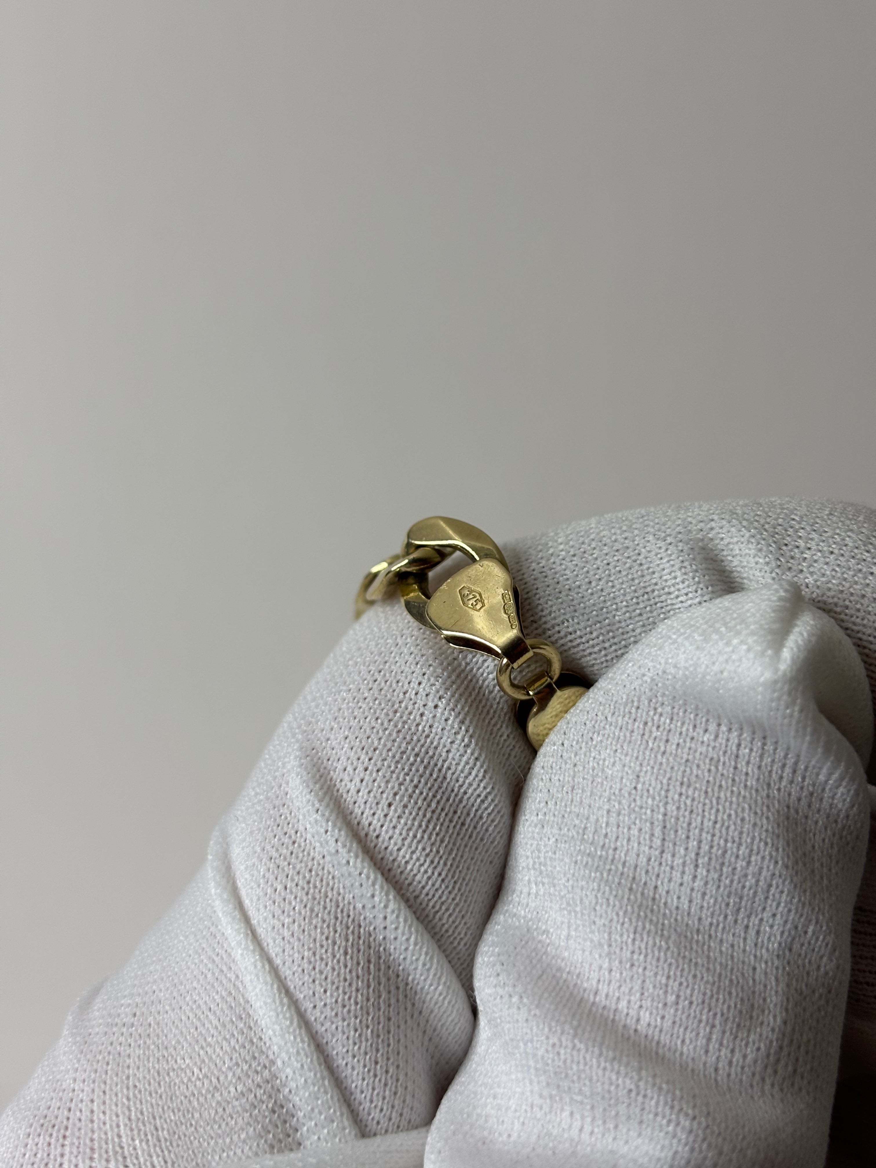 9ct Gold Curb Bracelet 12.8g 7.5” Great Condition Fully Hallmarked