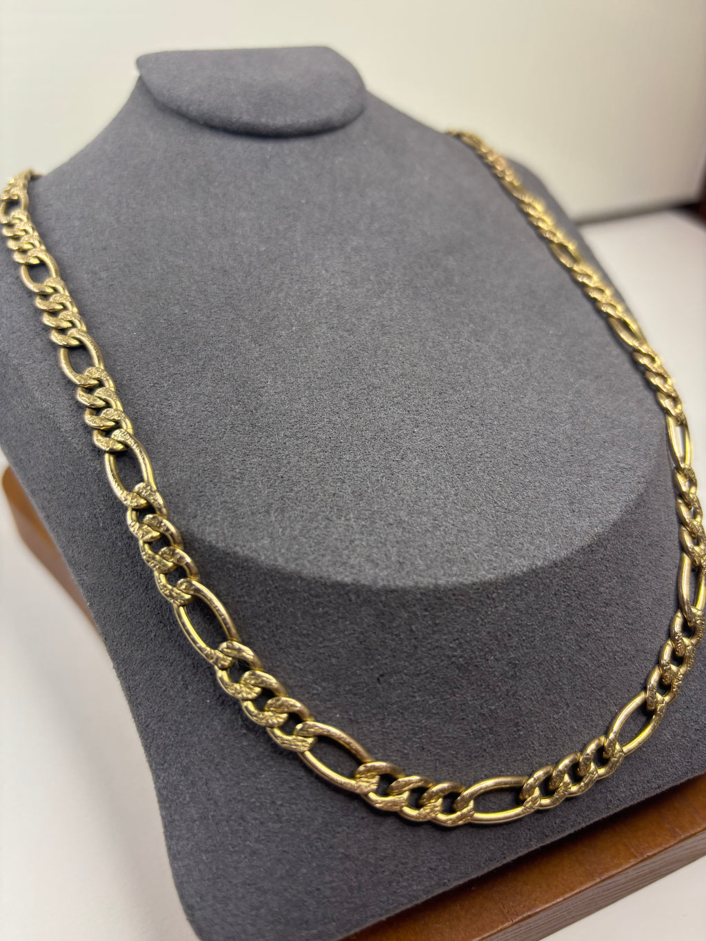 9ct Yellow Gold Figaro Chain 13g 18” Hallmarked Good Condition