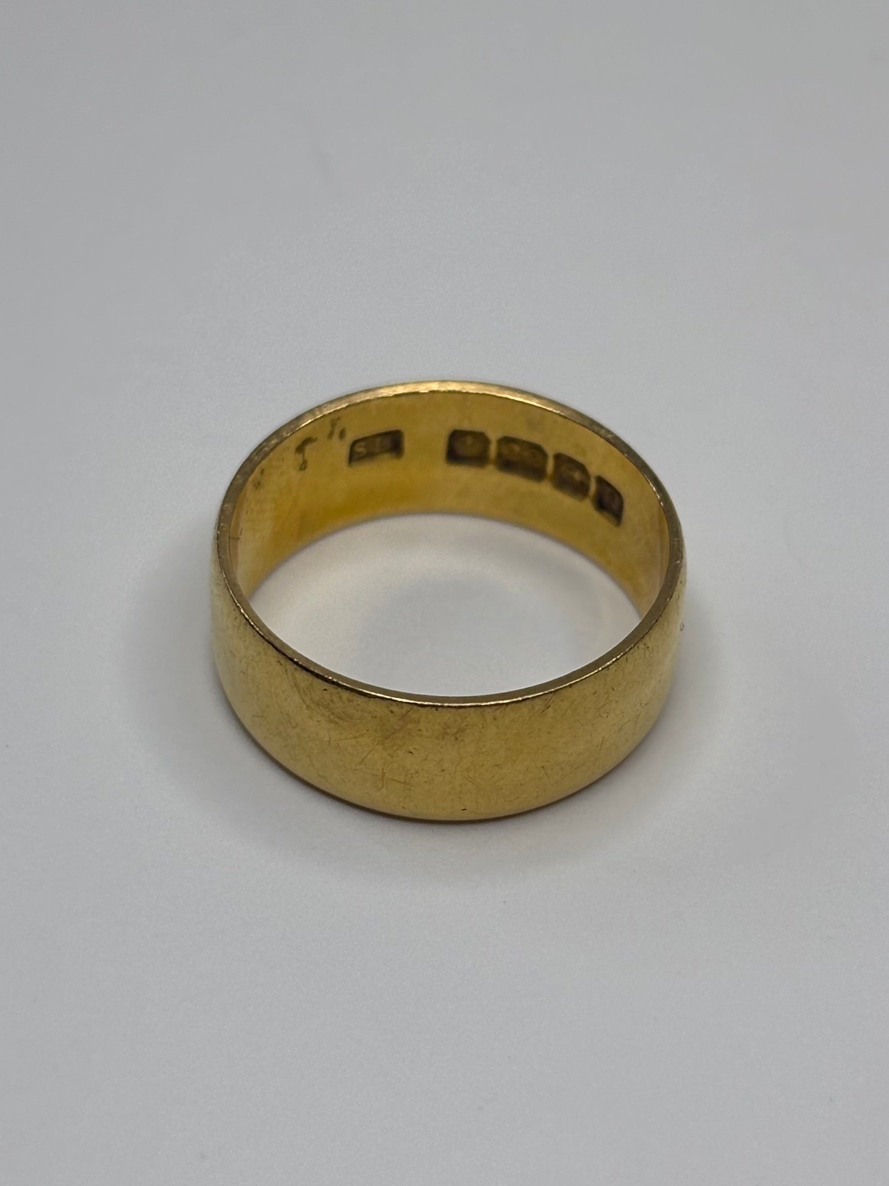 22ct Gold Wedding Band Ring 6.2g Size N 1/2 Excellent Condition