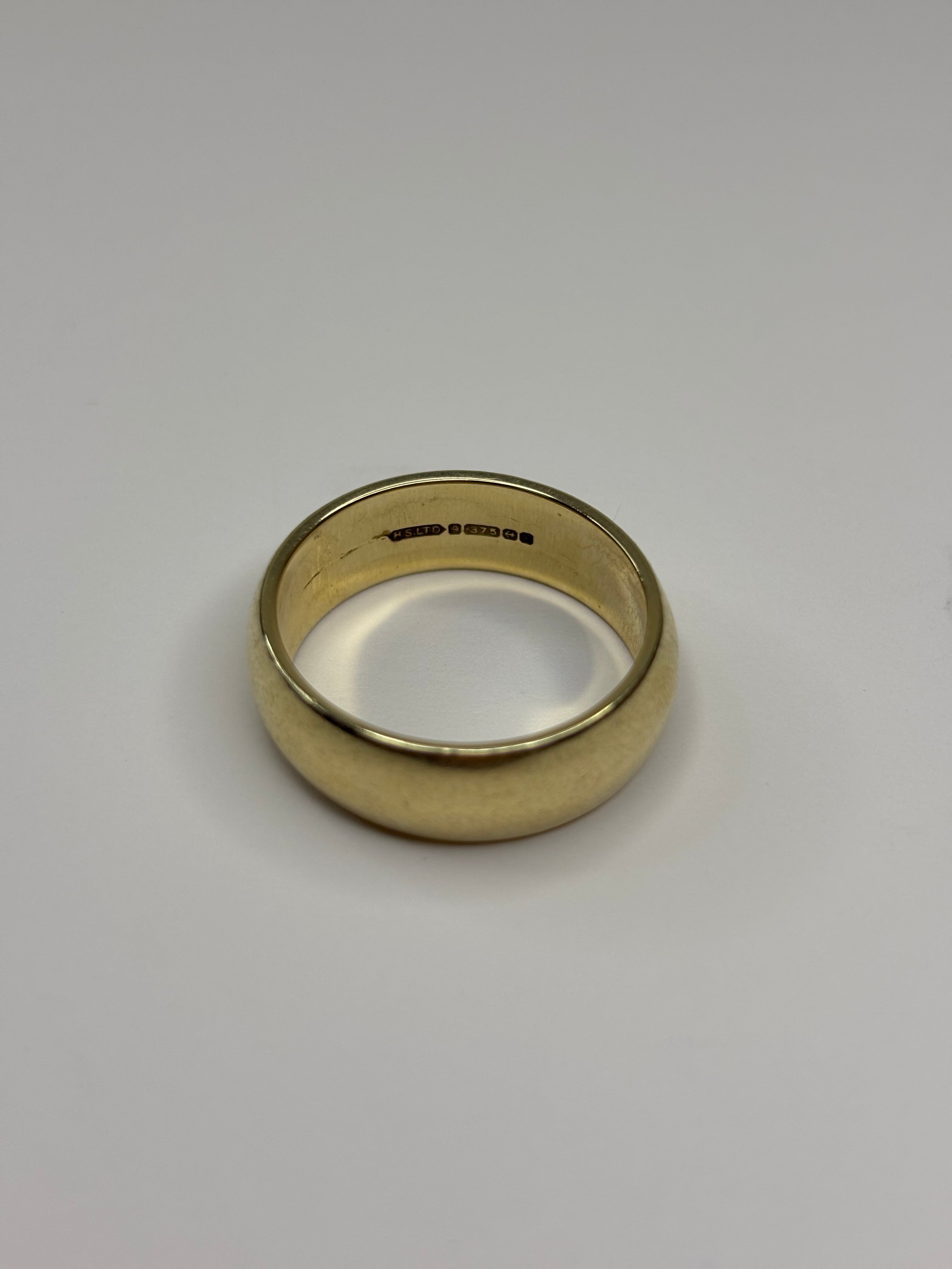 9ct Solid Gold Band Ring Size T 8g Great Condition Fully Hallmarked