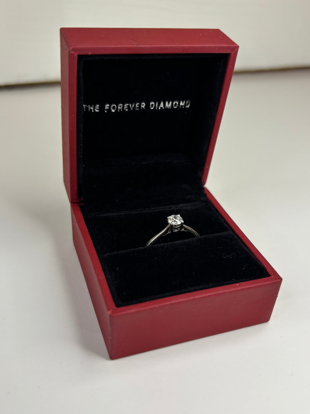 Forever Diamond 0.29ct Platinum Solitaire Ring 1.9g Size L Excellent Condition