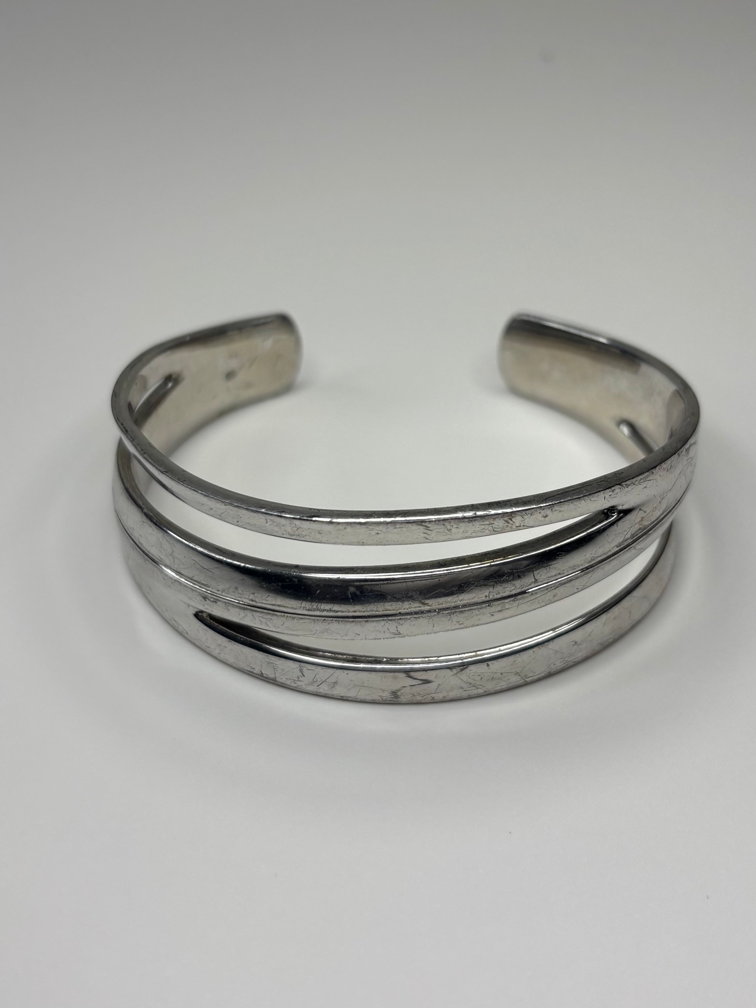 Emporio Armani 925 Sterling Silver Modernist Bangle 51.7g