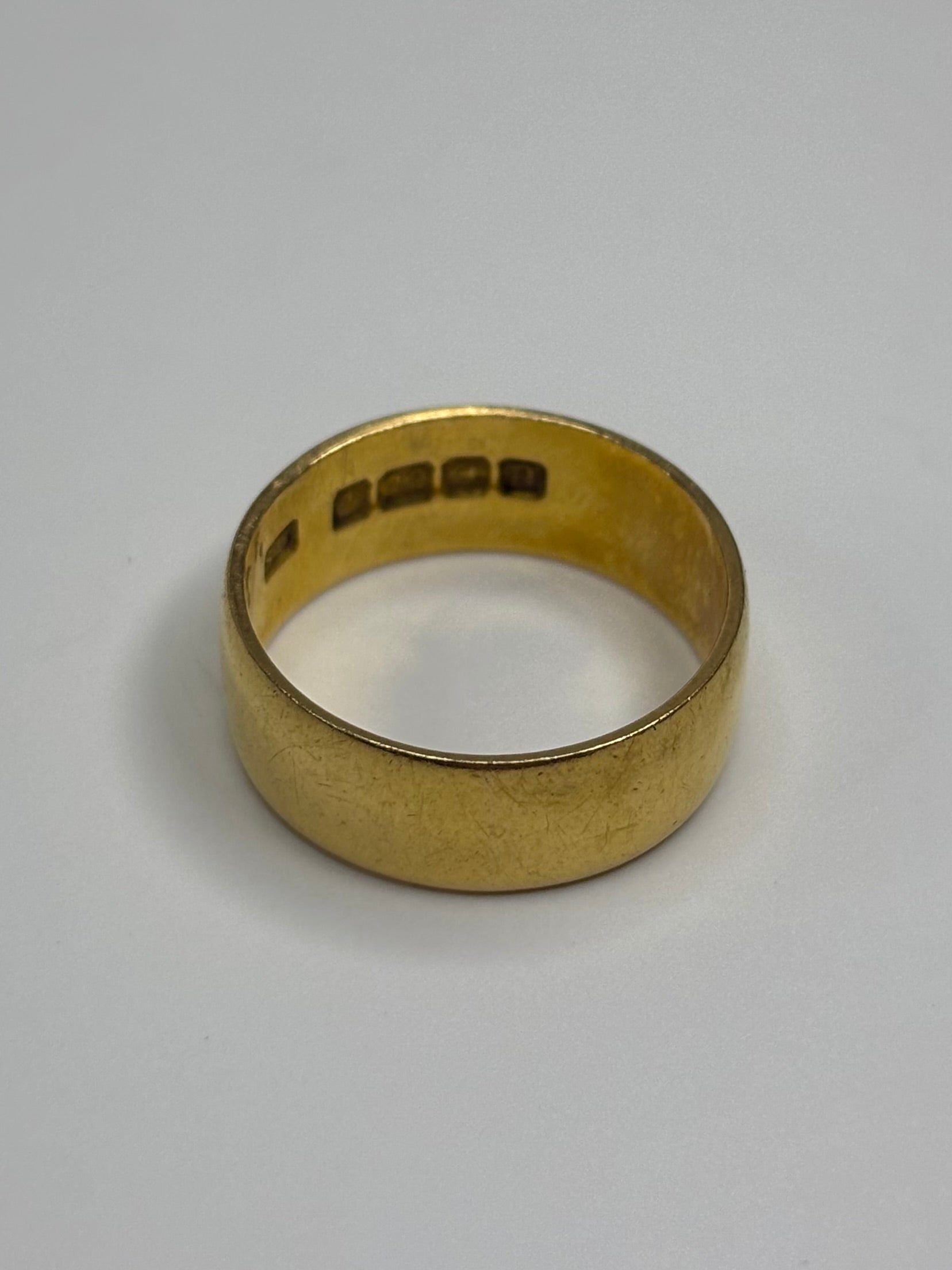 22ct Gold Wedding Band Ring 6.2g Size N 1/2 Excellent Condition