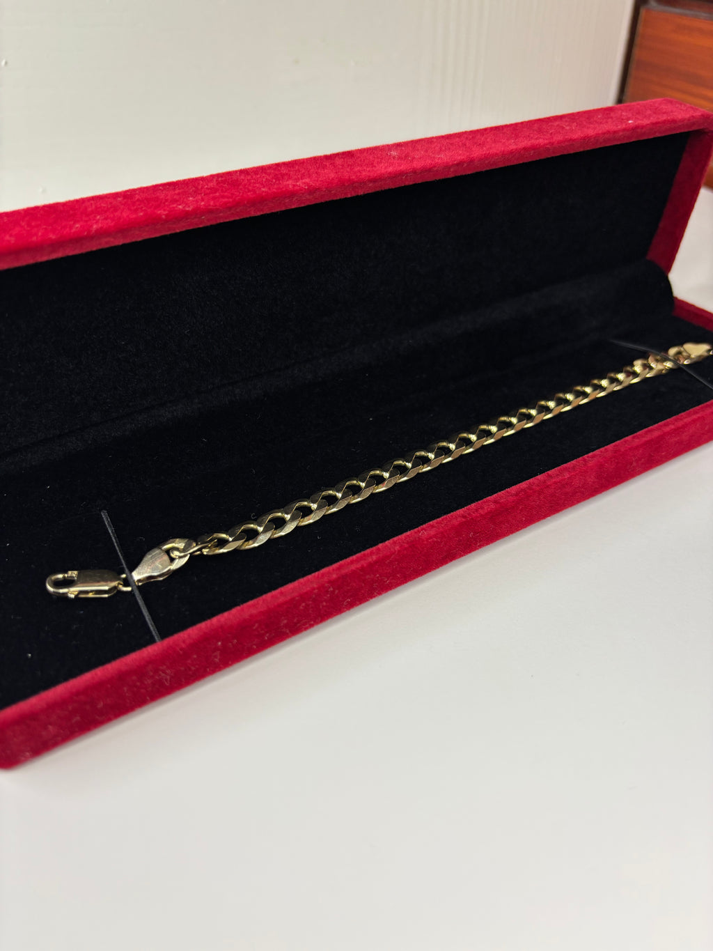 9ct Gold Curb Bracelet 12.8g 7.5” Great Condition Fully Hallmarked