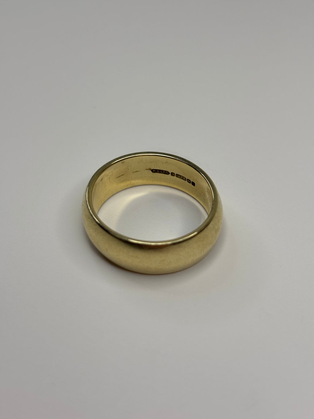 9ct Solid Gold Band Ring Size T 8g Great Condition Fully Hallmarked