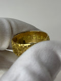18ct Solid Gold Floral Engraved Wedding Ring Size S 10.1g